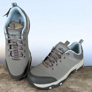Skechers Trego water repellent washable trail sneakers, blue/grey